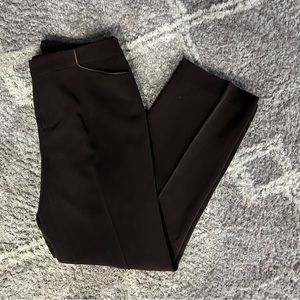 Brown wool Ralph Lauren pants with leather trim pockets. Fully lined size 10